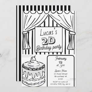 Invitation Deux Dimensions De Style Bande Dessinée Anniversai