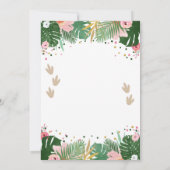 Invitation Deux Dino Fille Dinosaure Rose Fille Anniversaire (Dos)