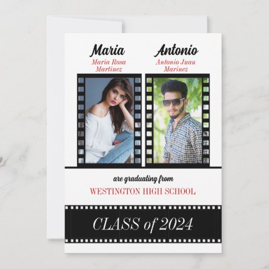 Invitation Deux diplômés Graduates Graduation Classic Film Th (Devant)
