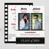 Invitation Deux diplômés Graduates Graduation Classic Film Th (Devant / Derrière)