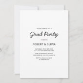 Invitation Deux diplômés Photo Remise conjointe des diplômes (Dos)