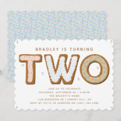 Invitation DEUX douces 2e anniversaire (Devant / Derrière)