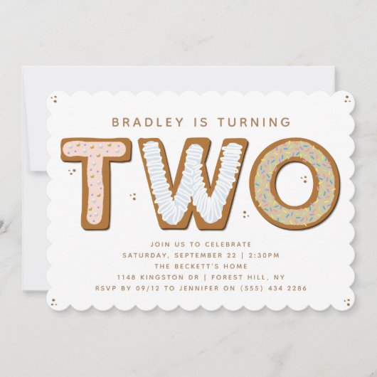 Invitation DEUX douces 2e anniversaire (Devant)