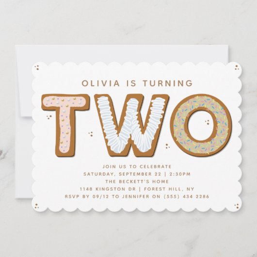 Invitation DEUX douces 2e anniversaire (Devant)