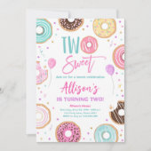 Invitation Deux douces ânes d'aquarelle fille deuxième annive (Devant)