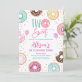 Invitation Deux douces ânes d'aquarelle fille deuxième annive (Debout devant)