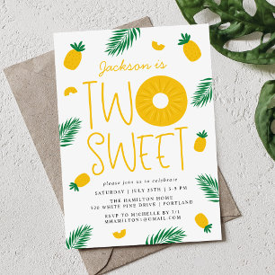 Invitation Deux Douces Fête d'anniversaire de 2 ans d'ananas