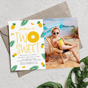 Invitation Deux Douces Fête d'anniversaire de 2 ans d'ananas