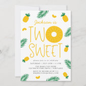 Invitation Deux Douces Fête d'anniversaire de 2 ans d'ananas (Devant)