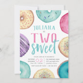 Invitation Deux douces | Fête d'anniversaire de Donut (Devant)