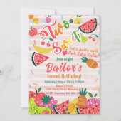 Invitation Deux douces | Fruit Party Anniversaire (Devant)
