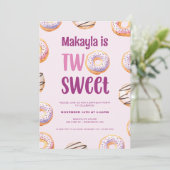 Invitation Deux douceurs Doughnut fête d'anniversaire (Debout devant)