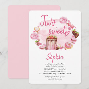 Invitation Deux Douceurs Macarons Donuts 2ème Anniversaire