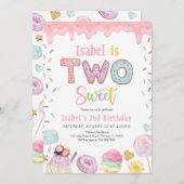 Invitation Deux doux 2e anniversaire (Devant / Derrière)