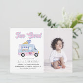 Invitation Deux doux 2e anniversaire de glace Cream Truck Inv (Debout devant)