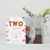 Invitation Deux doux anniversaire, 2e anniversaire Photo Girl (Debout devant)