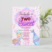 Invitation Deux doux cupcake arc-en-ciel sirène 2e enfant ann (Debout devant)