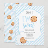 Invitation Deux doux lait et biscuits garçon 2e anniversaire (Devant / Derrière)