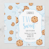 Invitation Deux doux lait et biscuits garçon 2e anniversaire (Devant / Derrière)