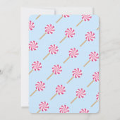 Invitation Deux doux Lollipop mignon enfants deuxième anniver (Dos)