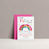 Invitation DEUX Doux mignon brillant arc-en-ciel 2e anniversa