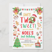 Invitation Deux doux Noël Deuxième anniversaire (Devant)