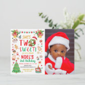 Invitation Deux doux Noël Deuxième anniversaire Photo (Debout devant)