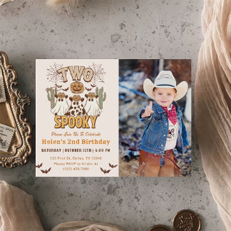 Invitation Deux Éffrayant 2e anniversaire Western Party photo