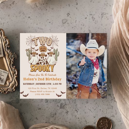 Invitation Deux Éffrayant 2e anniversaire Western Party photo