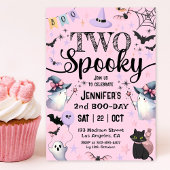 Invitation Deux Éffrayant Ghost Pink Halloween 2e anniversair