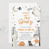 Invitation Deux Éffrayant Halloween 2e Anniversaire Invitatio (Devant / Derrière)