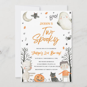 Invitation Deux Éffrayant Halloween 2e Anniversaire Invitatio