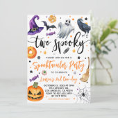 Invitation Deux Éffrayant Halloween 2e Anniversaire Invitatio (Debout devant)