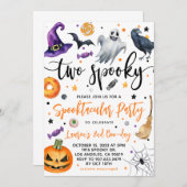Invitation Deux Éffrayant Halloween 2e Anniversaire Invitatio (Devant / Derrière)