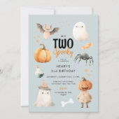 Invitation Deux Éffrayant Halloween 2e Anniversaire Invitatio (Devant)