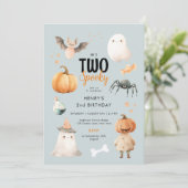 Invitation Deux Éffrayant Halloween 2e Anniversaire Invitatio (Debout devant)