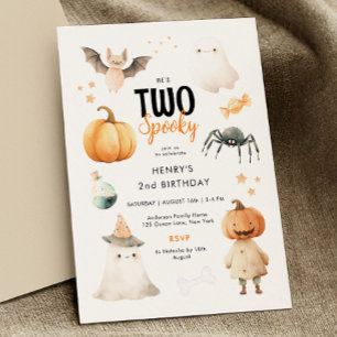 Invitation Deux Éffrayant Halloween 2e Anniversaire Invitatio
