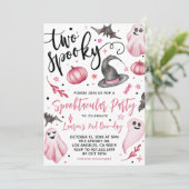 Invitation Deux Éffrayant Halloween 2e Anniversaire Invitatio (Debout devant)