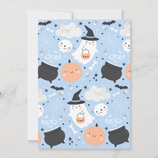 Invitation Deux Éffrayant Halloween Bly Ghost 2e fête d'anniv (Dos)