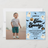 Invitation Deux Éffrayant Halloween Photo 2e fête d'anniversa (Devant)