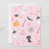 Invitation Deux Éffrayant Halloween rose 2ème anniversaire fi (Dos)