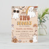 Invitation Deux Éffrayant Halloween Super 2e fête d'anniversa (Debout devant)