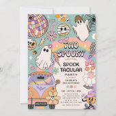 Invitation Deux Éffrayant Retro Fun Halloween 2e fête d'anniv (Devant)