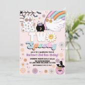 Invitation Deux Éffrayant Super fantôme Hippie Halloween Anni (Debout devant)