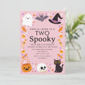 Invitation Deux Éffrayantes filles d'Halloween 2e anniversair (Debout devant)