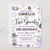 Invitation Deux Éffrayantes Filles Halloween 2e fête d'annive (Devant)
