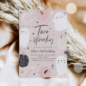 Invitation Deux Éffrayants Boho Halloween Ghost 2e fête d'ann