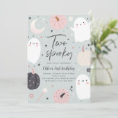 Invitation Deux Éffrayants Boho Halloween Ghost 2e fête d'ann (Debout devant)