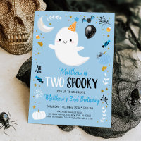 Deux Éffrayants Fantôme Bleu Halloween Anniversair
