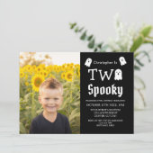 Invitation Deux Éffrayants Fantôme d'Halloween 2e anniversair (Debout devant)